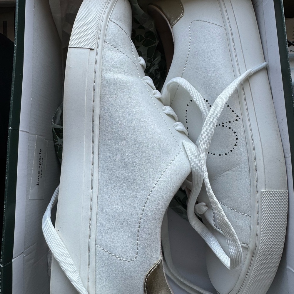 Kate Spade White Leather Sneakers Modern Minimalist Design